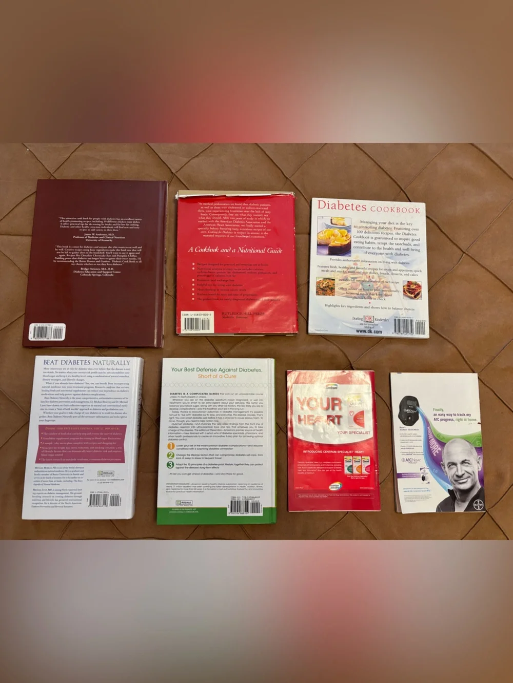 Collection of Diabetes management and Cookbooks - Red, White, Green Covers